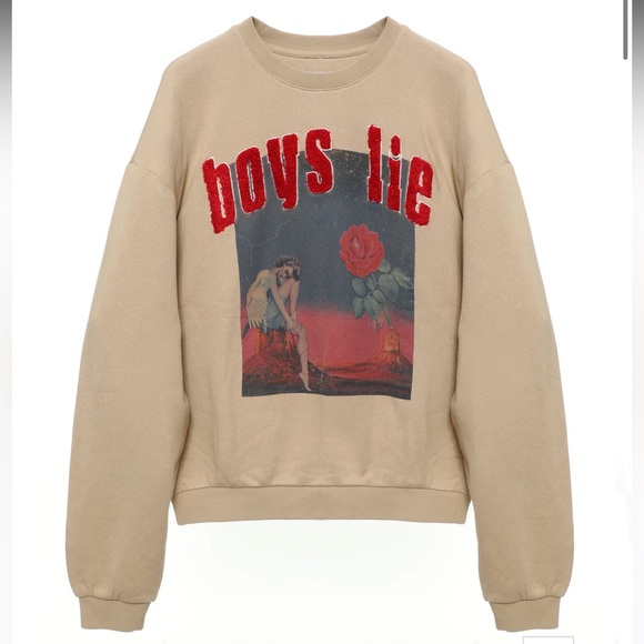 Boys Lie Tops - Boys Lie Desert Oasis Terry Natural Kara Crewneck